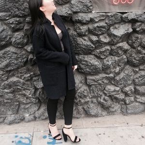 ZARA Black Knit Coat